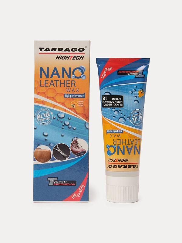 Крем NANO Leather WAX тюбик с губкой, черный, 75мл